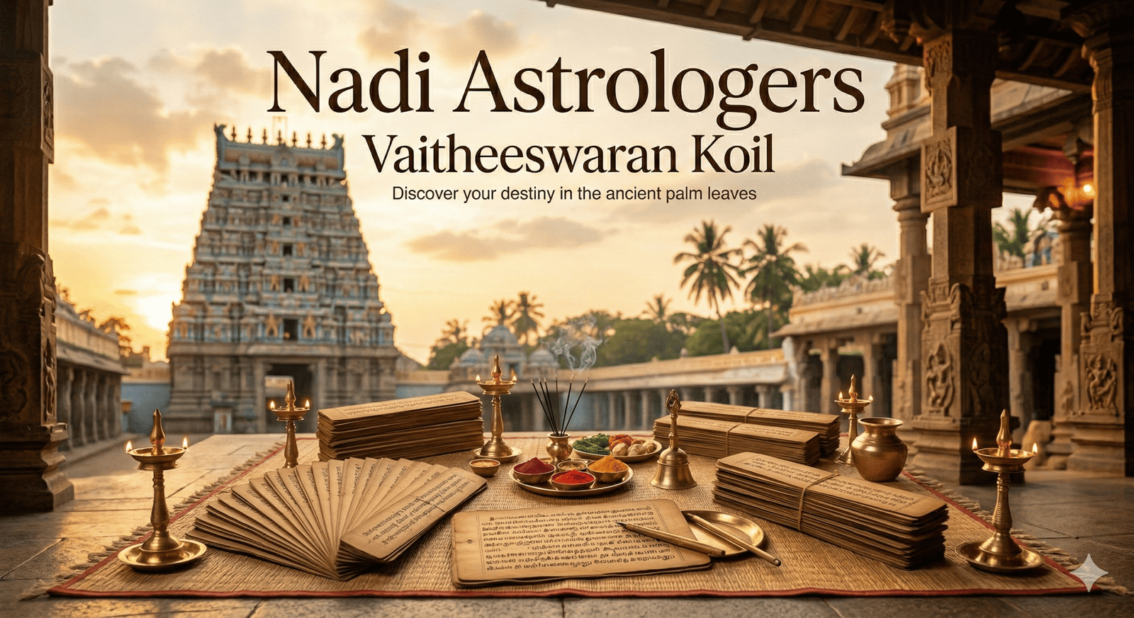Nadi astrologers in Vaitheeswaran Koil offer authentic palm leaf readings with thumb impression matching and remedies.